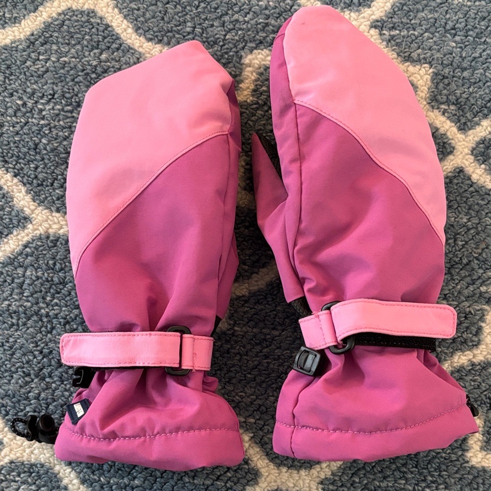 Lands' End Two-Tone Pink Kids Mittens